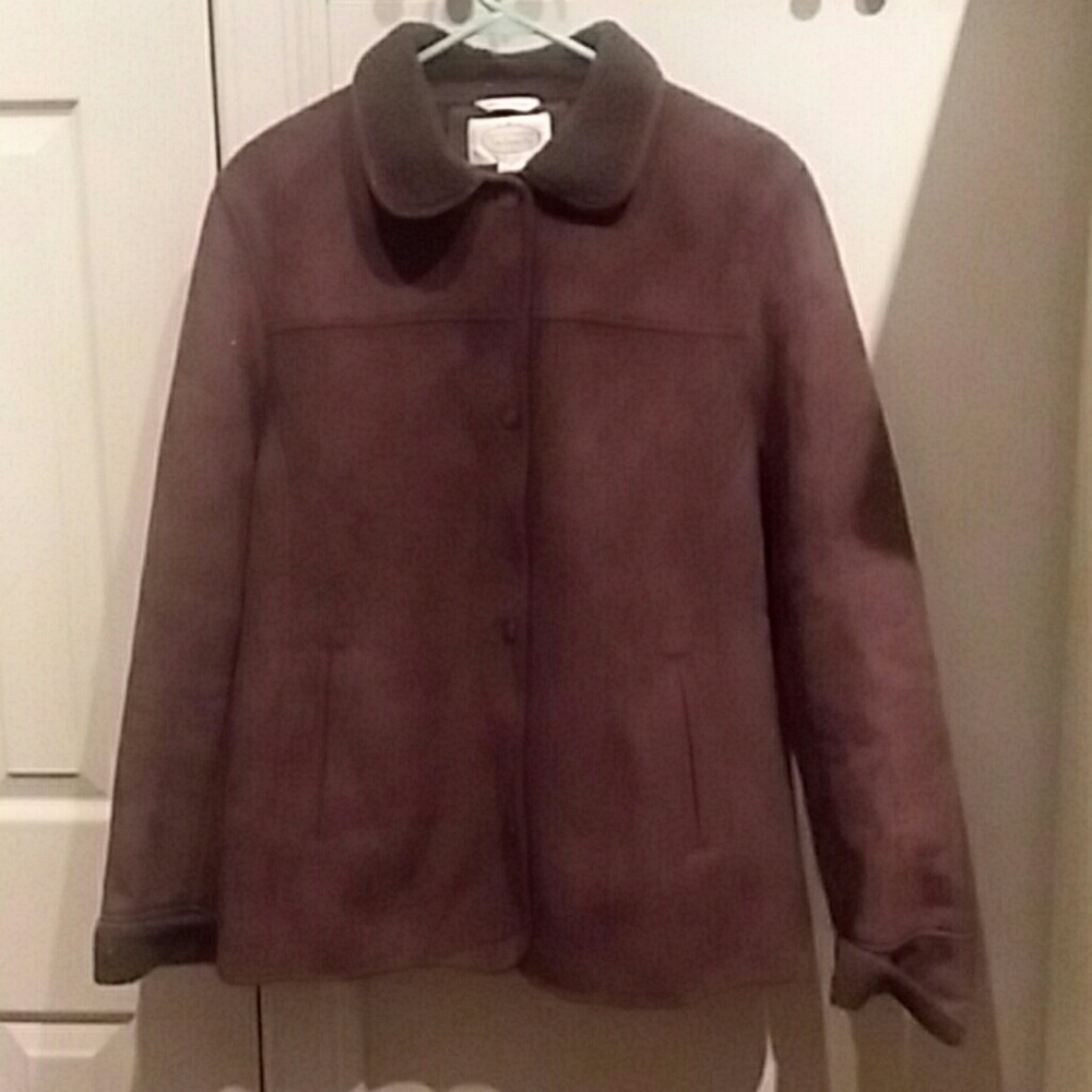 Talbots shearling coat women's size small